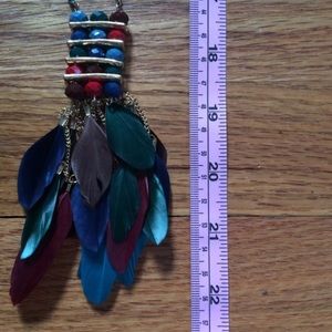 T&J Designs Jewelry - Crystal Tassel and Feather Necklace T&J Designs Jewelry - Crystal Tassel and Feather Necklace